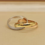 Cartier Trinity ring 18k tri-colour gold, diamond, 49 - Image 5