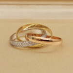 Cartier Trinity ring 18k tri-colour gold, diamond, 49 - Image 6