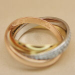 Cartier Trinity ring 18k tri-colour gold, diamond, 49 - Image 9