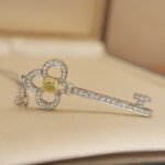 Tiffany Key necklace platinum diamond, yellow diamond - Image 4