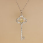 Tiffany Key necklace platinum diamond, yellow diamond - Image 2