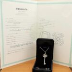 Tiffany Key necklace platinum diamond, yellow diamond - Image 6