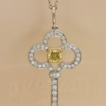 Tiffany Key necklace platinum diamond, yellow diamond - Image 7