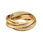 Cartier Trinity ring classic 18k tri colour-gold 5 diam, 61