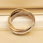 Cartier Trinity ring classic 18k tri colour-gold 5 diam, 61 - Image 3