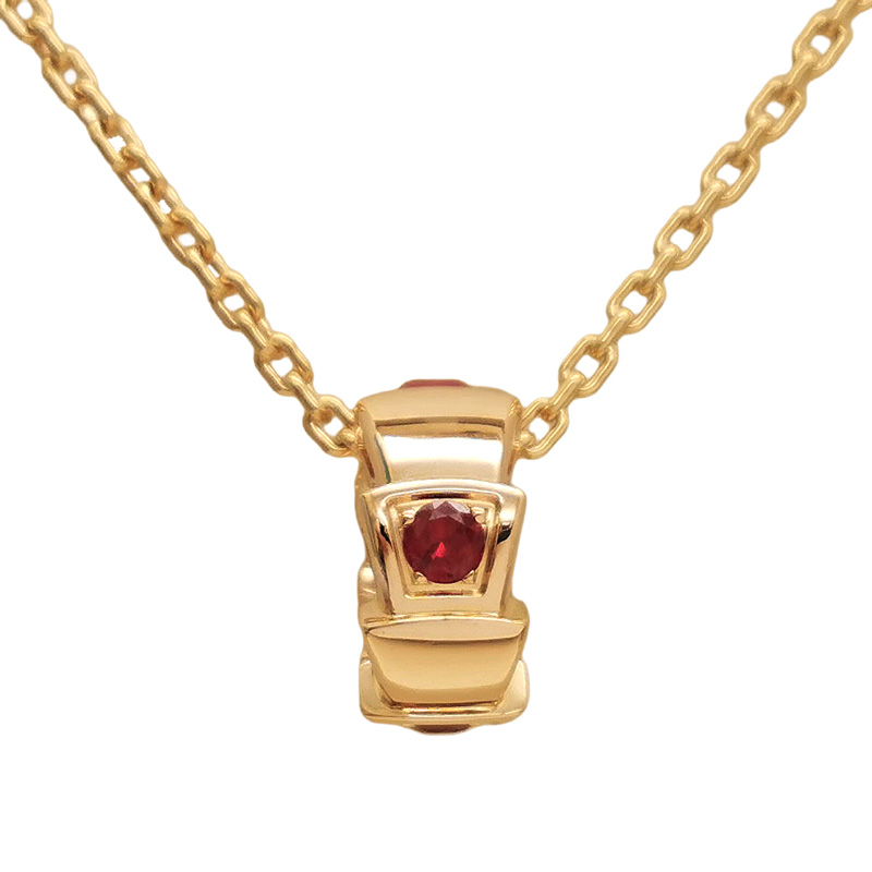 105563 Bvlgari Serpenti Viper necklace 18k rose gold, ruby - Image 1