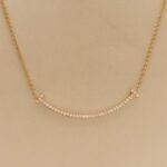 Tiffany & Co. T Smile pendant small 18k rose gold diamond - Image 3