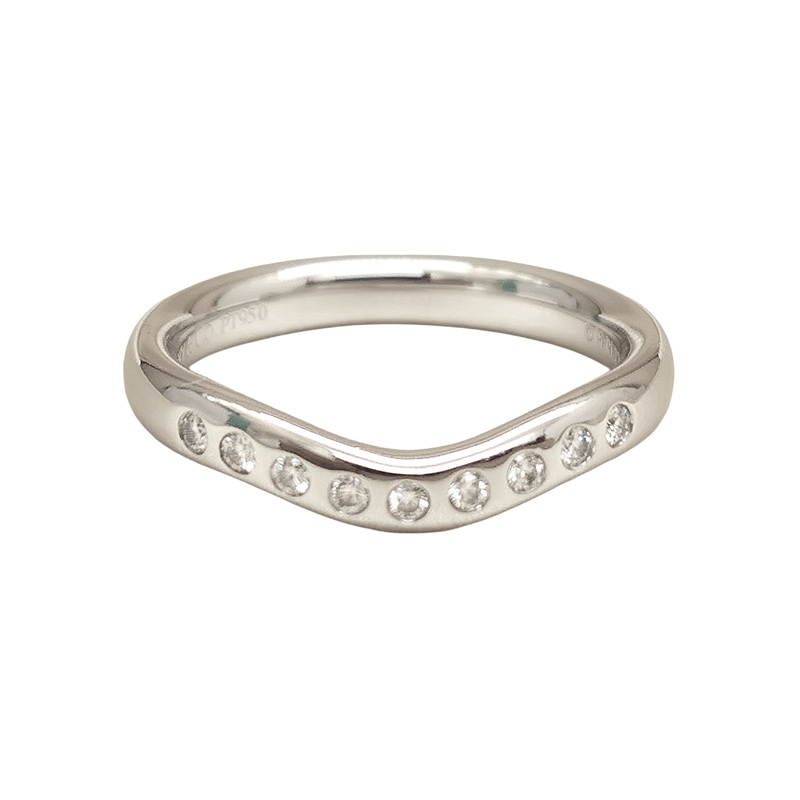 105569 Tiffany & Co. Elsa Peretti ring wide platinum 9 diamonds, 11 - Image 1