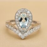 Chaumet Joséphine Aigrette ring white gold diam aquamarine,48 - Image 2