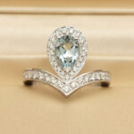 Chaumet Joséphine Aigrette ring white gold diam aquamarine,48 - Image 8
