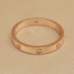 Cartier Love ring narrow 18k rose gold 4 diamonds, 49 - Image 3