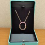 Tiffany & Co. Lock pendant medium 18k rose gold pink sapphire - Image 3