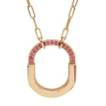 Tiffany & Co. Lock pendant medium 18k rose gold pink sapphire