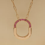 Tiffany & Co. Lock pendant medium 18k rose gold pink sapphire - Image 2