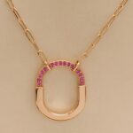 Tiffany & Co. Lock pendant medium 18k rose gold pink sapphire - Image 8