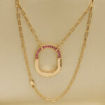 Tiffany & Co. Lock pendant medium 18k rose gold pink sapphire - Image 9