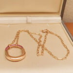 Tiffany & Co. Lock pendant medium 18k rose gold pink sapphire - Image 10