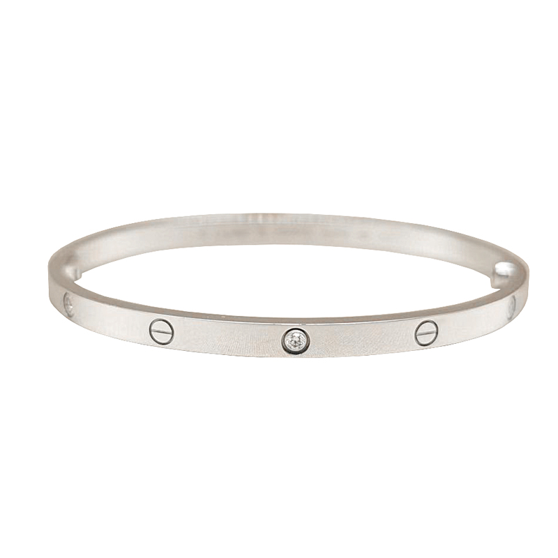 cartier-B6047716 Cartier Love bracelet small model 18k white gold, 6 diamonds, 16 - Image 1